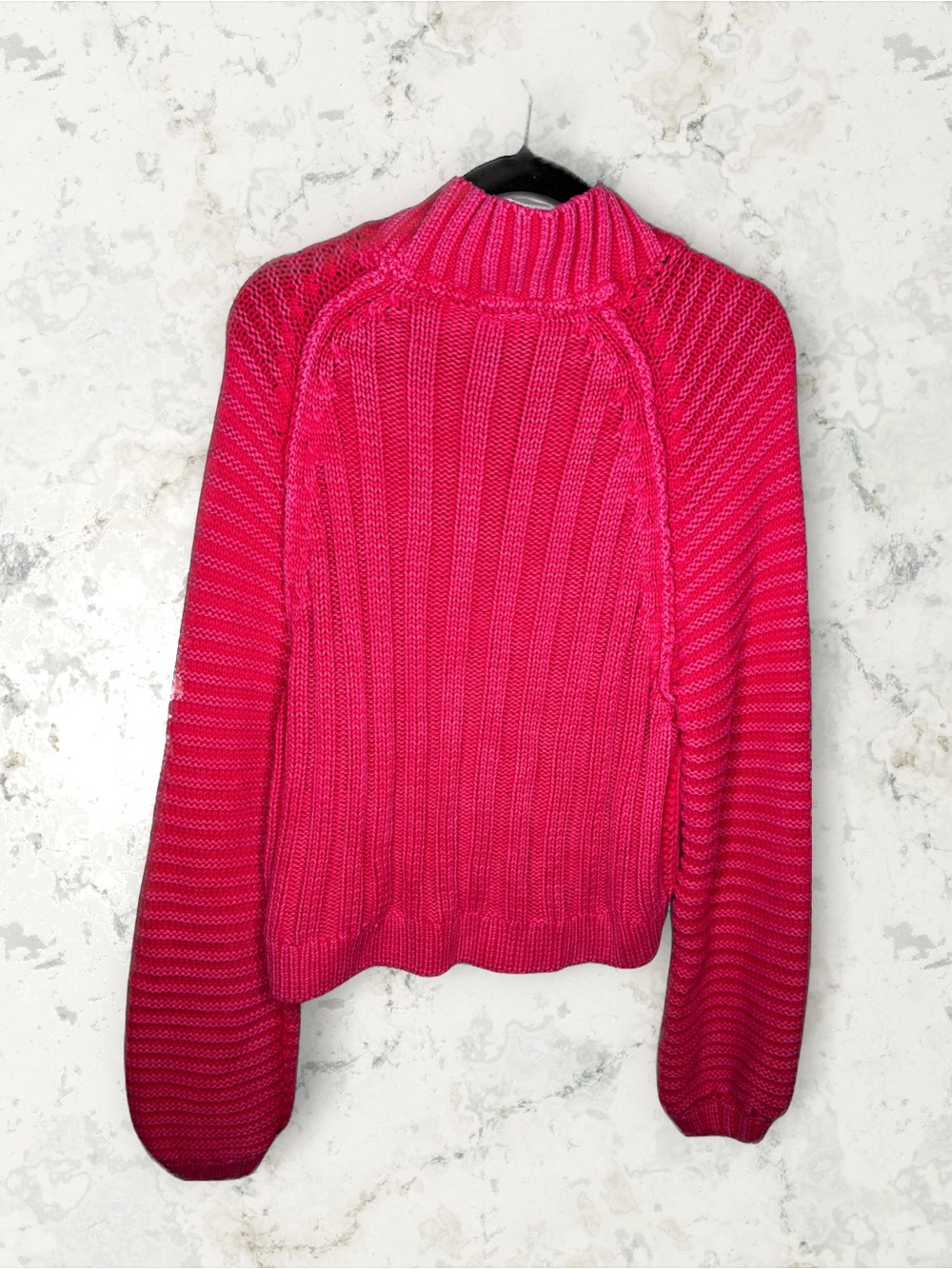 Free People Sweetheart Balloon Sleeve Chunky Knit Sweater S - Picture 4 of 8